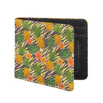 Vintage Zebra Pineapple Pattern Print Bifold Wallet
