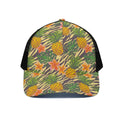 Vintage Zebra Pineapple Pattern Print Black Mesh Trucker Hat