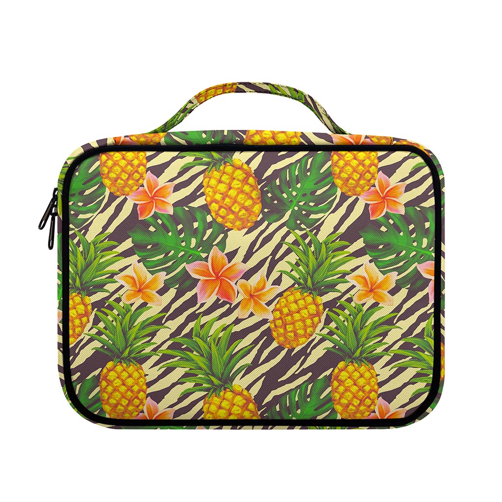 Vintage Zebra Pineapple Pattern Print Briefcase Bible Bag