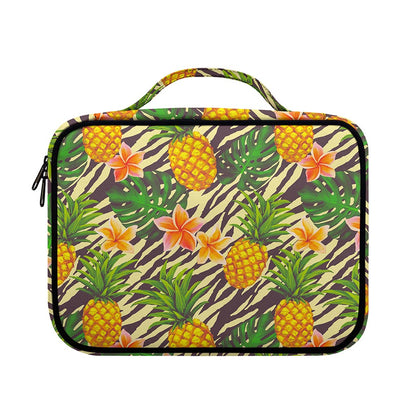 Vintage Zebra Pineapple Pattern Print Briefcase Bible Bag