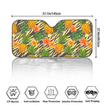 Vintage Zebra Pineapple Pattern Print Car Windshield Sun Shade