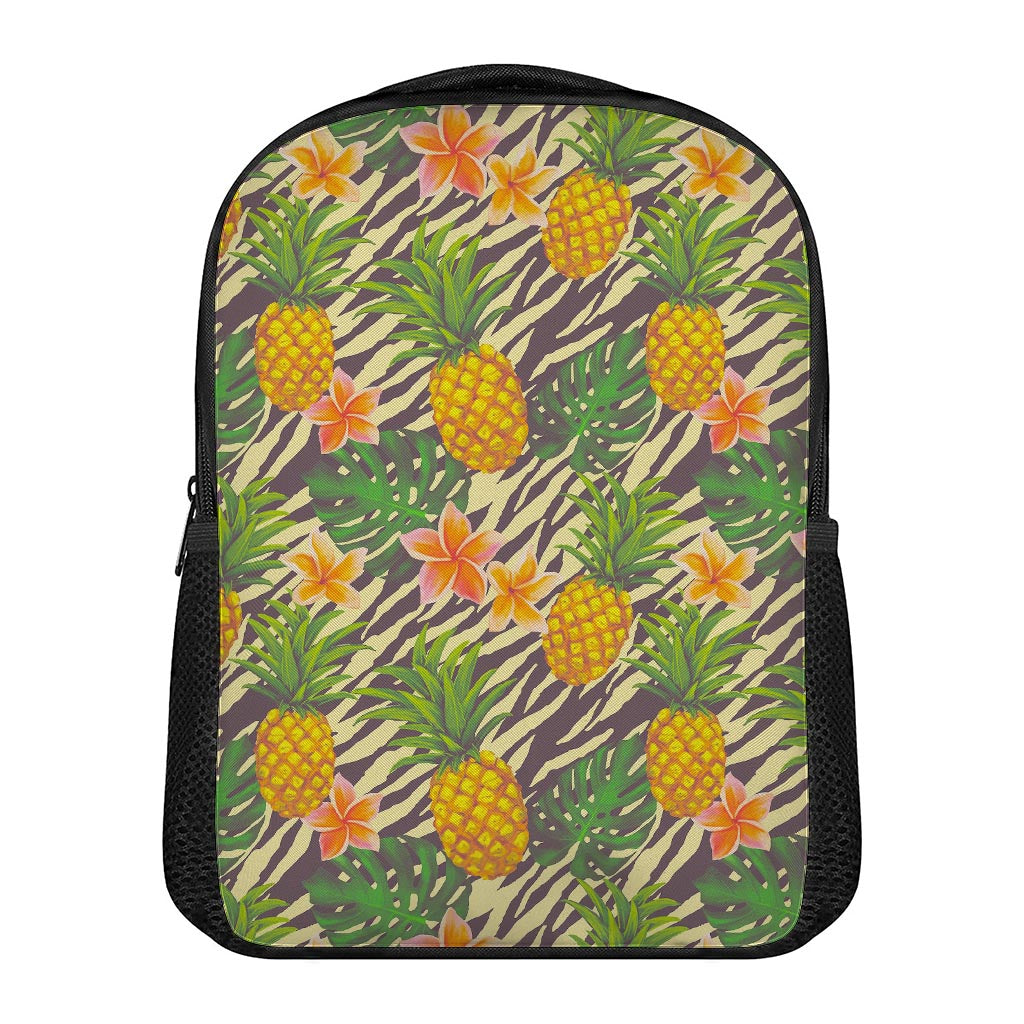 Vintage Zebra Pineapple Pattern Print Casual Backpack