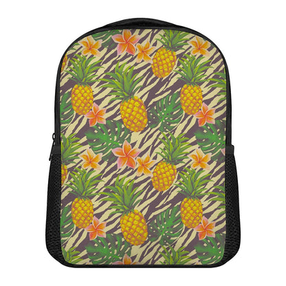 Vintage Zebra Pineapple Pattern Print Casual Backpack