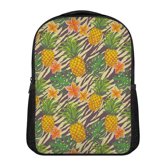 Vintage Zebra Pineapple Pattern Print Casual Backpack