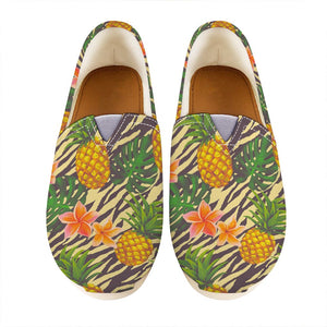 Vintage Zebra Pineapple Pattern Print Casual Shoes