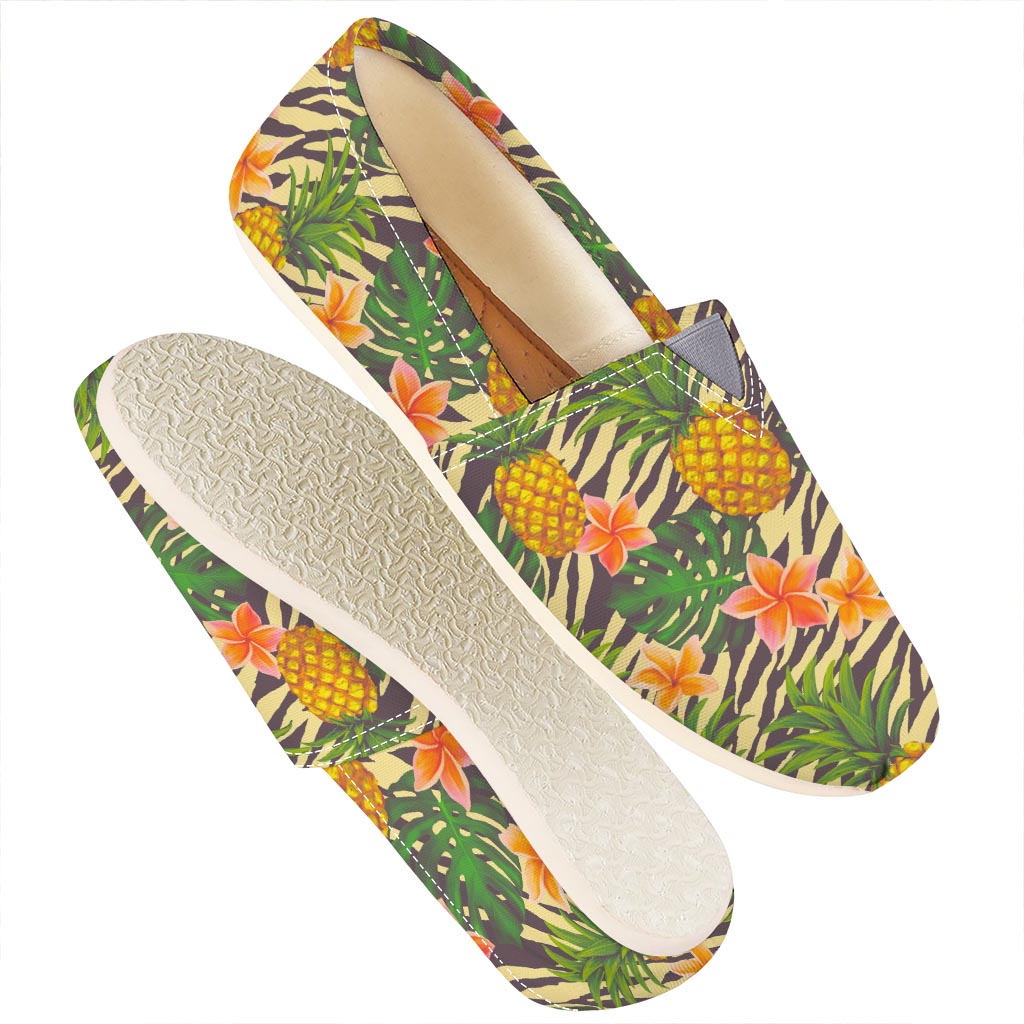 Vintage Zebra Pineapple Pattern Print Casual Shoes