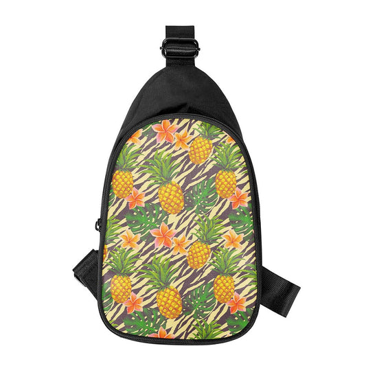 Vintage Zebra Pineapple Pattern Print Chest Bag