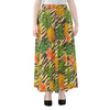 Vintage Zebra Pineapple Pattern Print Chiffon Maxi Skirt