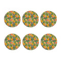 Vintage Zebra Pineapple Pattern Print Coaster Set