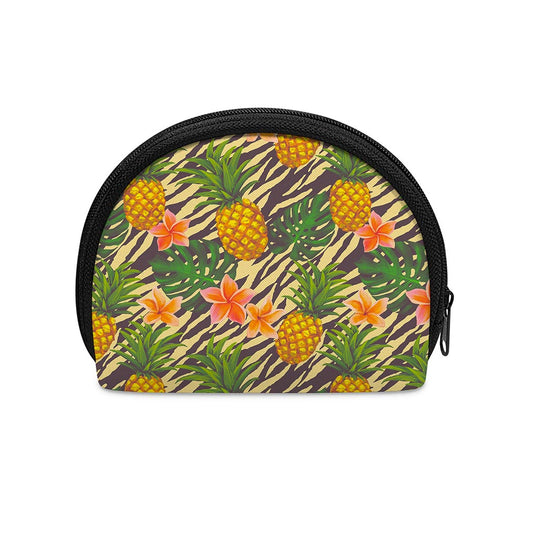 Vintage Zebra Pineapple Pattern Print Coin Purse