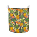 Vintage Zebra Pineapple Pattern Print Collapsible Laundry Basket