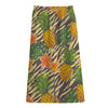 Vintage Zebra Pineapple Pattern Print Cotton Front Slit Maxi Skirt