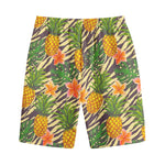 Vintage Zebra Pineapple Pattern Print Cotton Shorts
