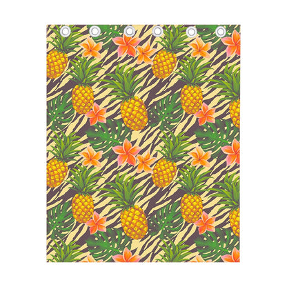 Vintage Zebra Pineapple Pattern Print Curtain