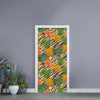 Vintage Zebra Pineapple Pattern Print Door Sticker