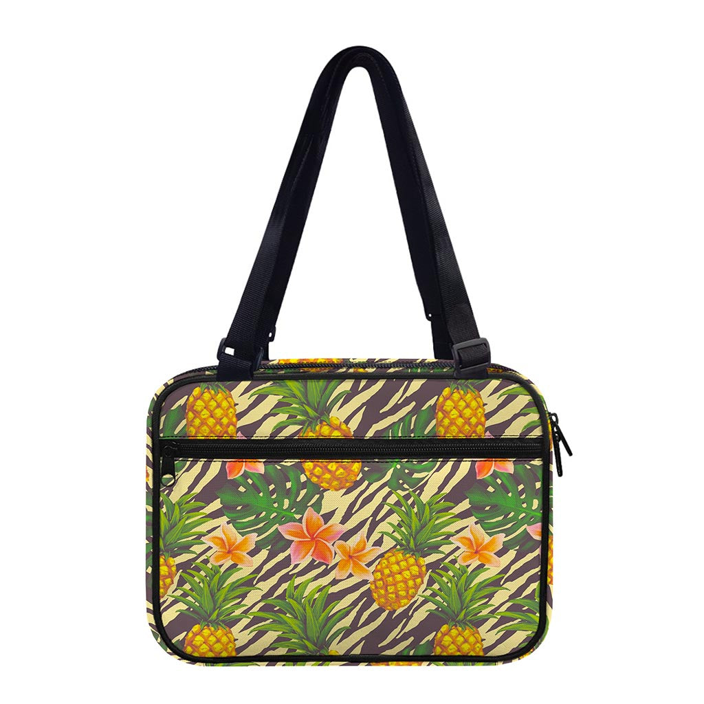 Vintage Zebra Pineapple Pattern Print Double Strap Bible Bag