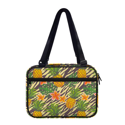 Vintage Zebra Pineapple Pattern Print Double Strap Bible Bag