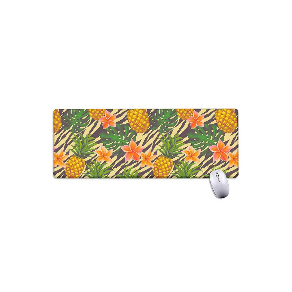 Vintage Zebra Pineapple Pattern Print Extended Mouse Pad
