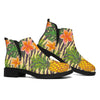 Vintage Zebra Pineapple Pattern Print Flat Ankle Boots