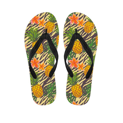 Vintage Zebra Pineapple Pattern Print Flip Flops