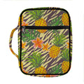 Vintage Zebra Pineapple Pattern Print Front Pocket Bible Bag