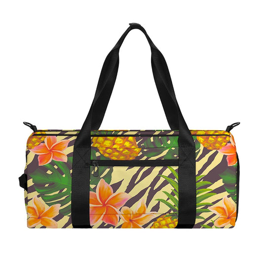 Vintage Zebra Pineapple Pattern Print Gym Bag