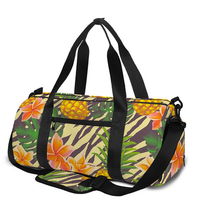 Vintage Zebra Pineapple Pattern Print Gym Bag