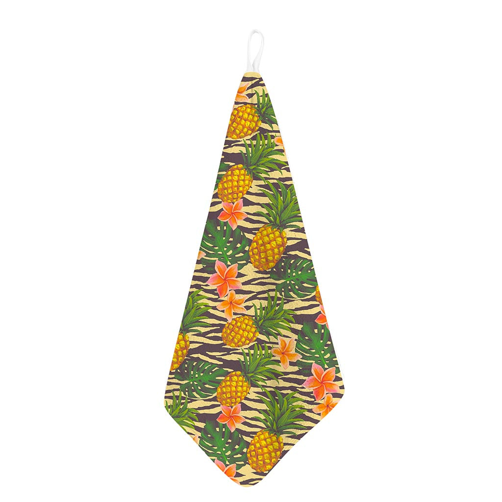 Vintage Zebra Pineapple Pattern Print Hand Towel
