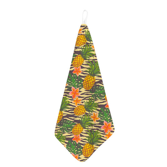 Vintage Zebra Pineapple Pattern Print Hand Towel