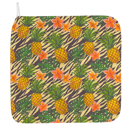 Vintage Zebra Pineapple Pattern Print Hand Towel