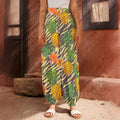 Vintage Zebra Pineapple Pattern Print Harem Pants