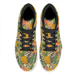 Vintage Zebra Pineapple Pattern Print High Top Leather Sneakers