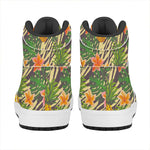 Vintage Zebra Pineapple Pattern Print High Top Leather Sneakers