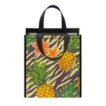 Vintage Zebra Pineapple Pattern Print Insulated Lunch Tote