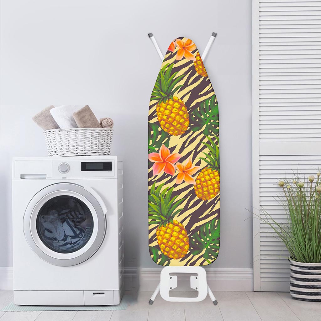 Vintage Zebra Pineapple Pattern Print Ironing Board Cover