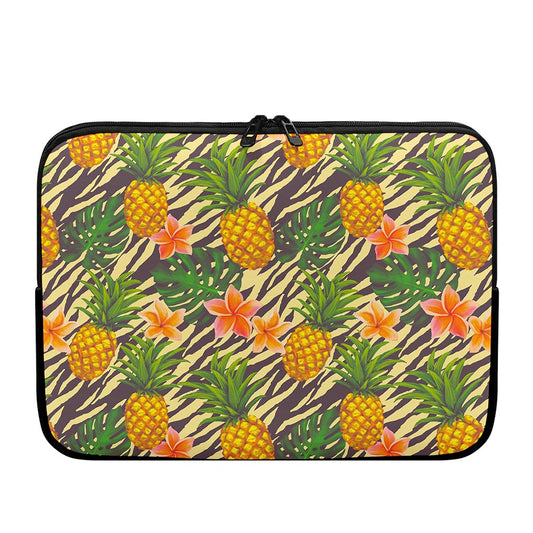 Vintage Zebra Pineapple Pattern Print Laptop Sleeve