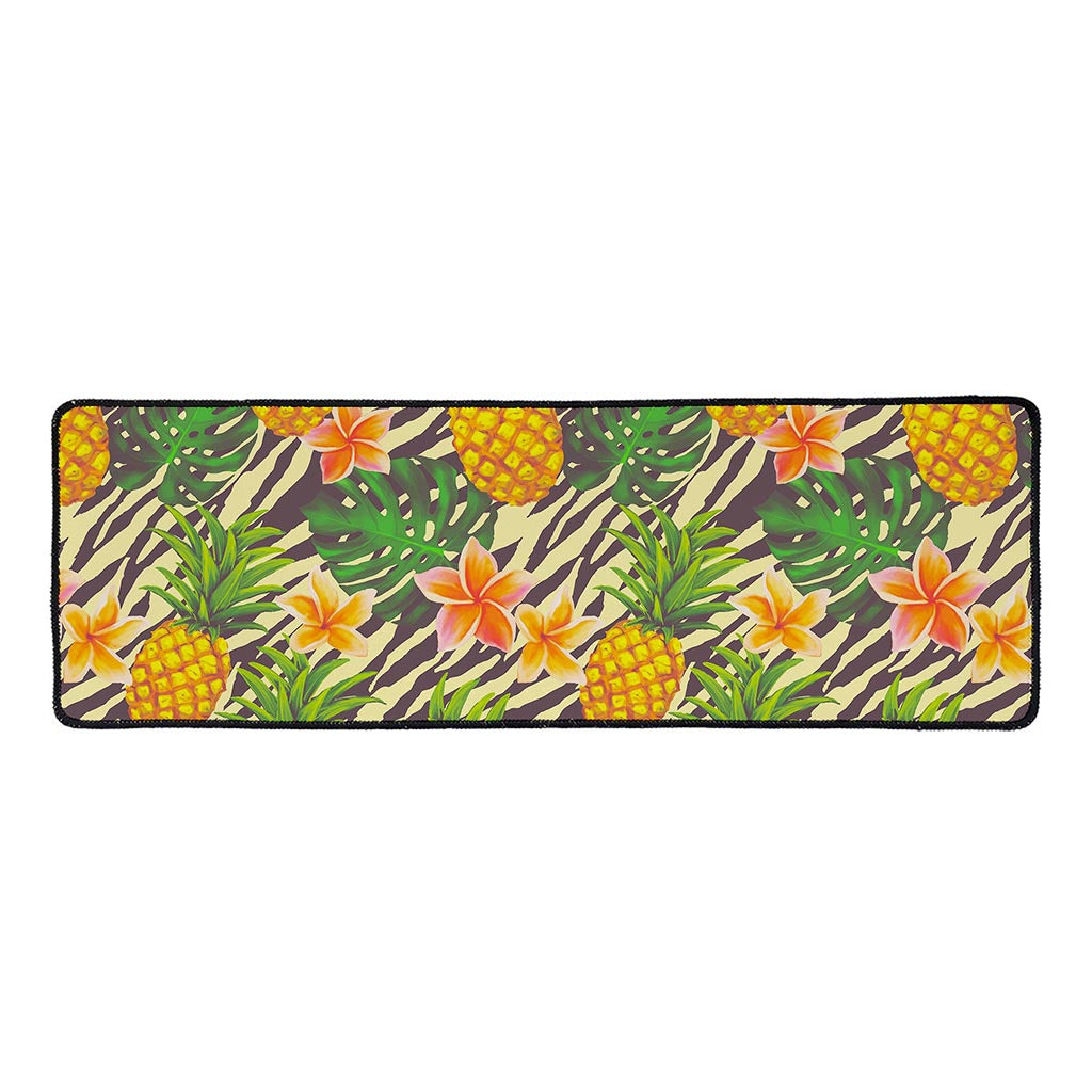 Vintage Zebra Pineapple Pattern Print Long Kitchen Mat