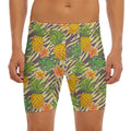 Vintage Zebra Pineapple Pattern Print Men's Long Boxer Briefs