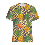 Vintage Zebra Pineapple Pattern Print Men's Sports T-Shirt