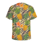 Vintage Zebra Pineapple Pattern Print Men's Sports T-Shirt