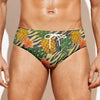 Vintage Zebra Pineapple Pattern Print Men's Swim Briefs