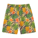 Vintage Zebra Pineapple Pattern Print Men's Swim Trunks