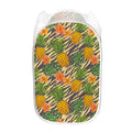 Vintage Zebra Pineapple Pattern Print Mesh Laundry Hamper