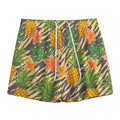 Vintage Zebra Pineapple Pattern Print Mesh Shorts