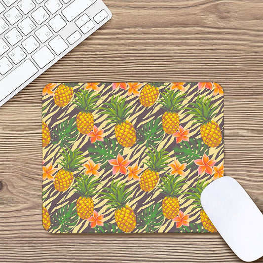 Vintage Zebra Pineapple Pattern Print Mouse Pad