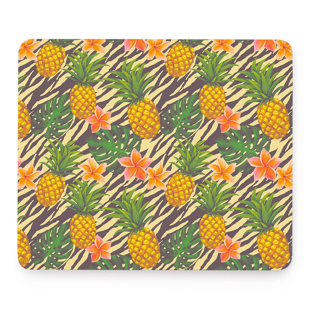 Vintage Zebra Pineapple Pattern Print Mouse Pad