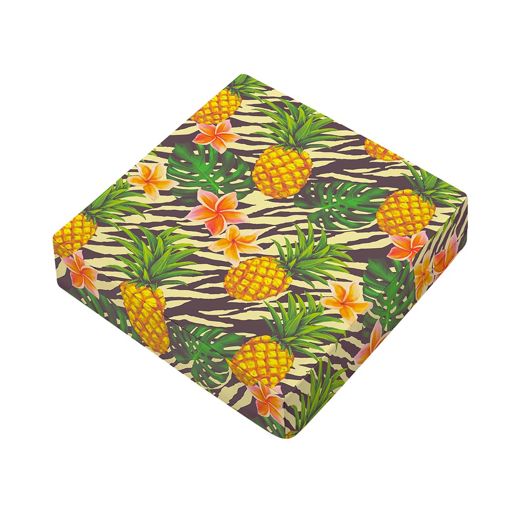Vintage Zebra Pineapple Pattern Print Outdoor Seat Cushion Cover