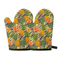 Vintage Zebra Pineapple Pattern Print Oven Mitts