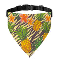 Vintage Zebra Pineapple Pattern Print Over The Collar Dog Bandana