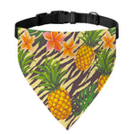 Vintage Zebra Pineapple Pattern Print Over The Collar Dog Bandana